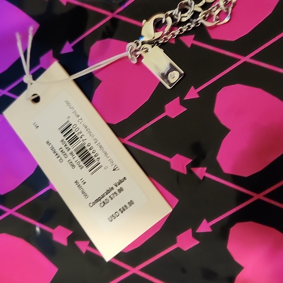 NWT Women's Kate Spade Silvertone Necklace 18" with bag - Picture 3 of 5